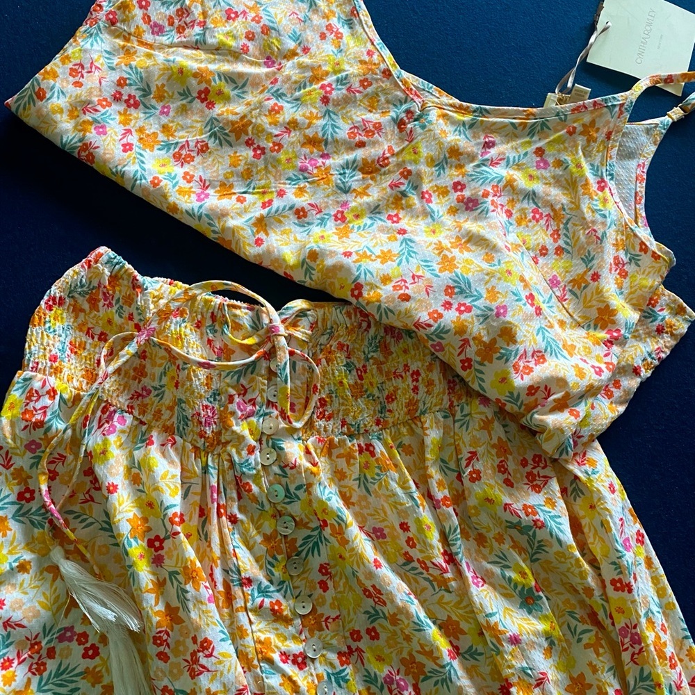 CYNTHIA ROWLEY set! Tiny floral🌼🌸🌺 tank and skirt can be work together or not